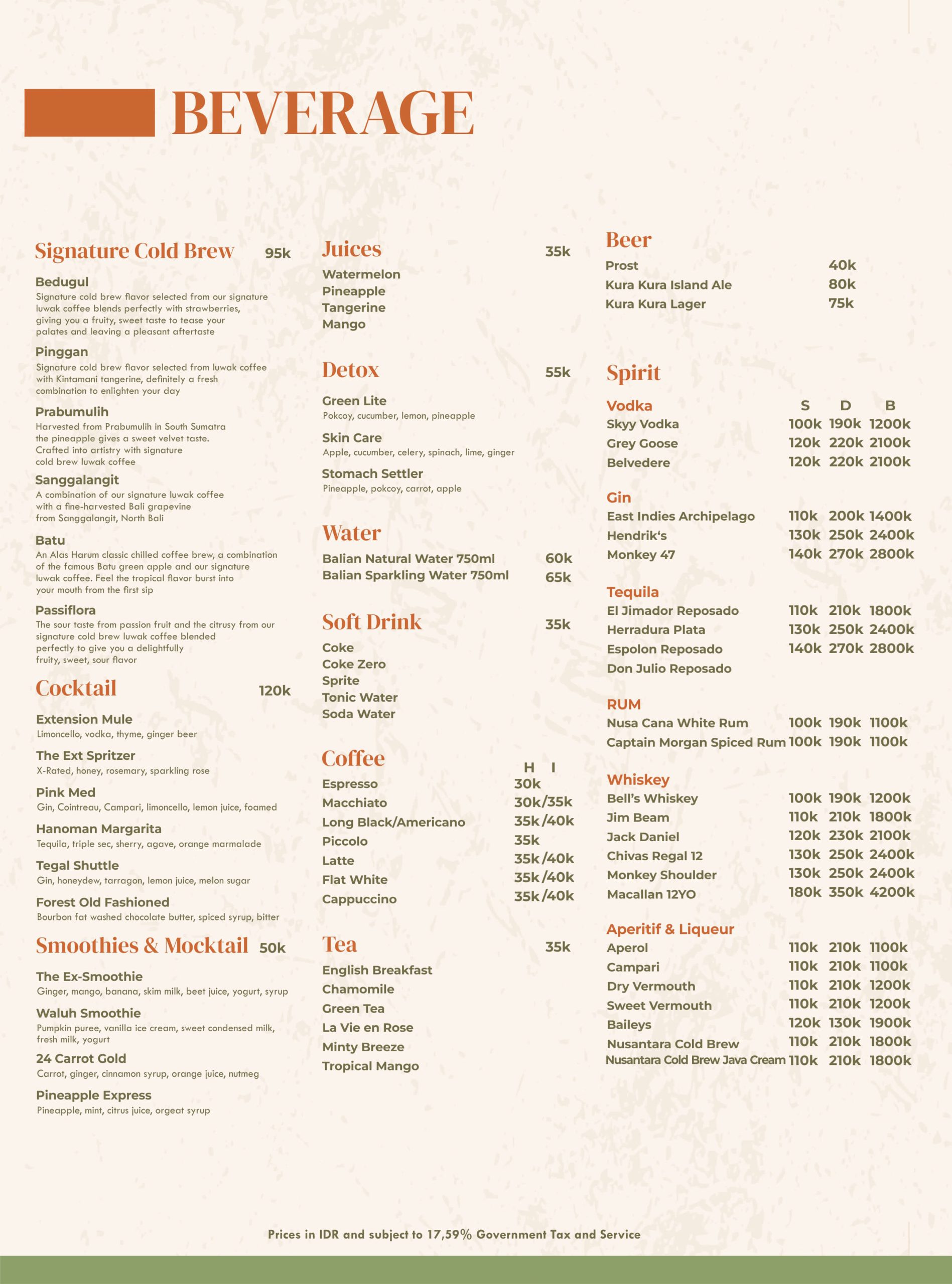 menu