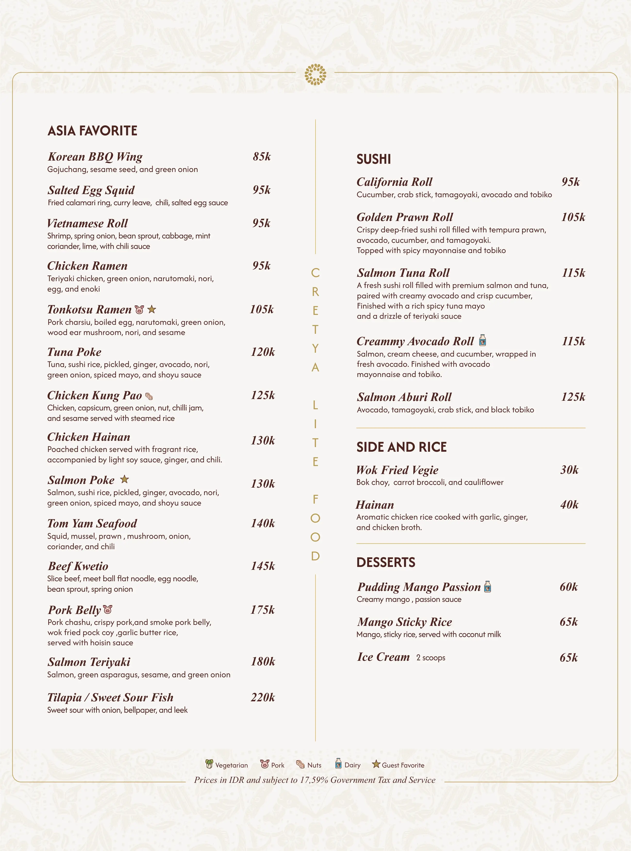 menu