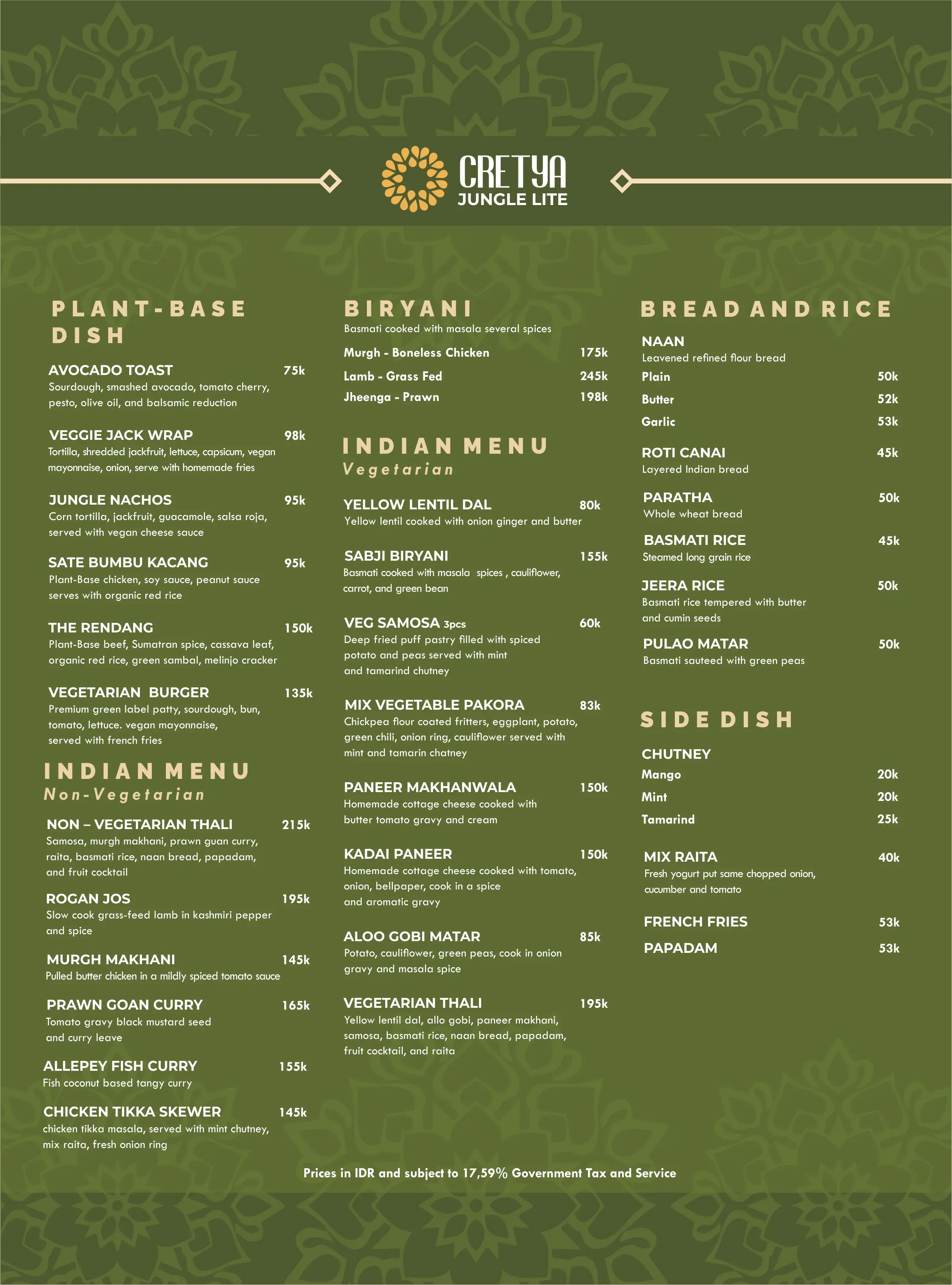menu