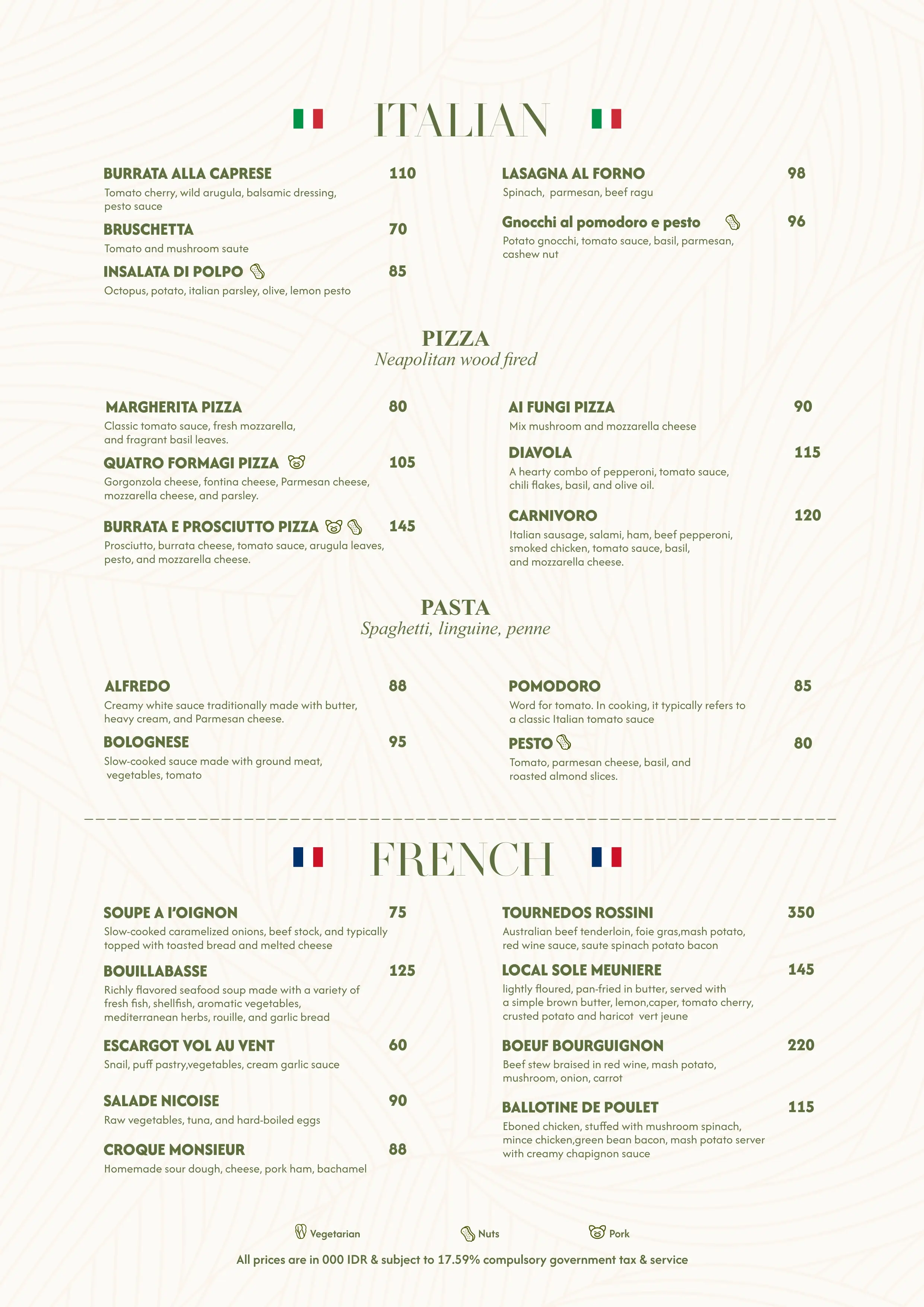 menu